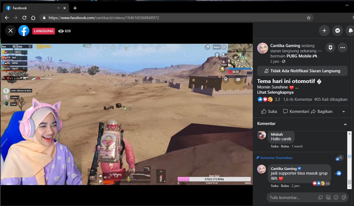 Live Streaming PUBG Mobile - Cantika Gaming