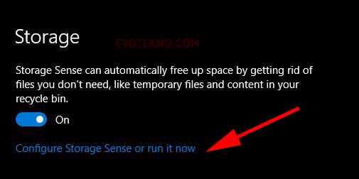Configure Storage sense or run it now - windows 10