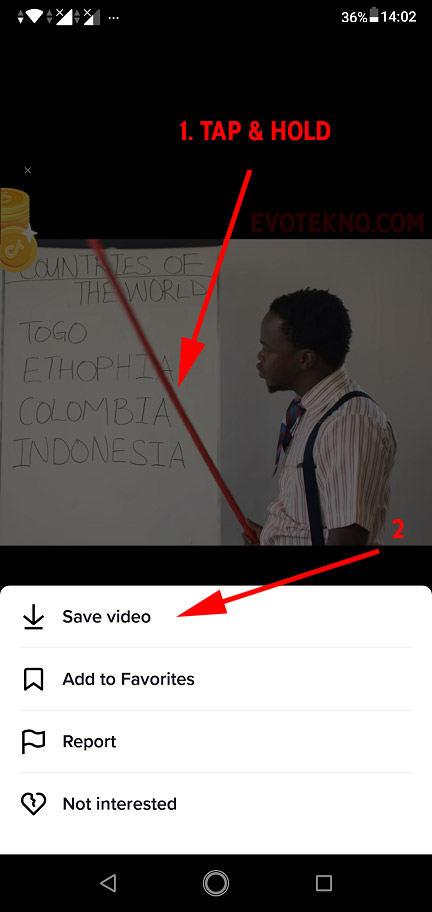 Save Video pada aplikasi tiktok