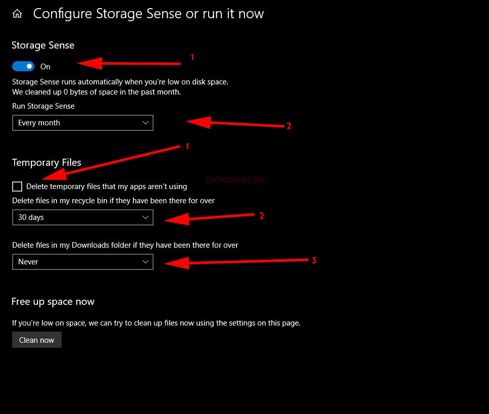 Storage Sense - Windows 10
