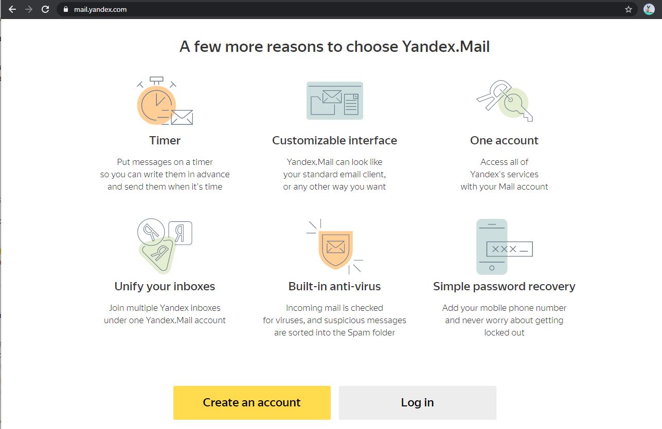 Halaman Yandex Mail - EvoTekno