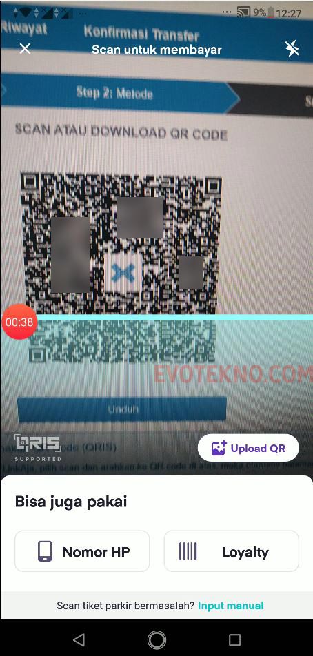Scan Barcode QRIS - OVO ke Indodax