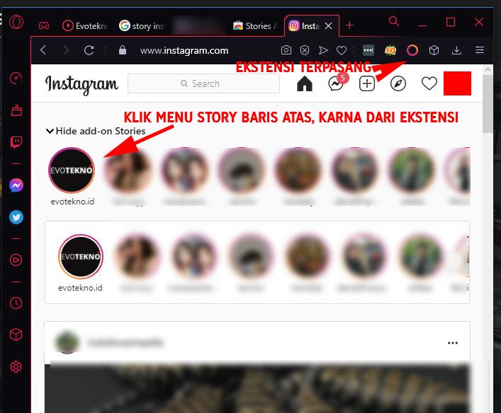 Ekstensi Opera - Chrome - Stories app for Instagram