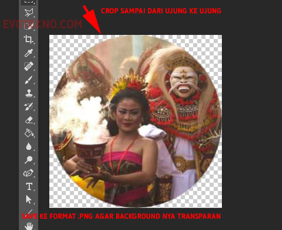 Crop sebelum save ke PNG agar ukuran nya bulat - adobe photoshop