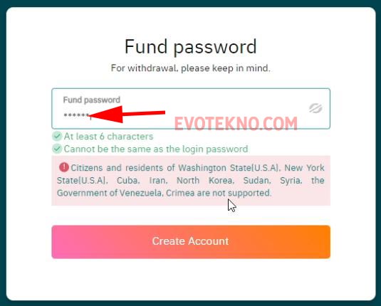Funding password gate.io