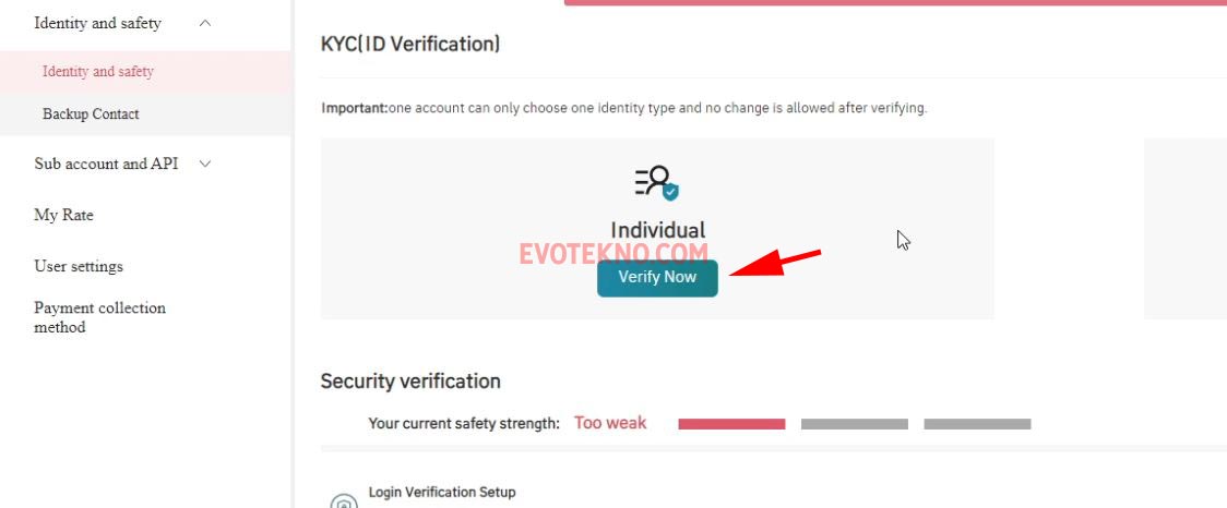 Verify Now - Gate.io