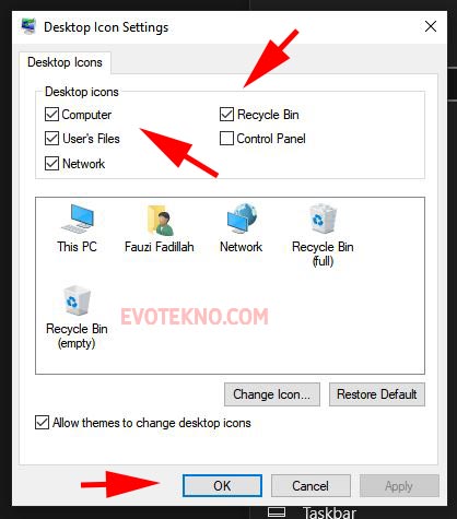Desktop icon settings windows