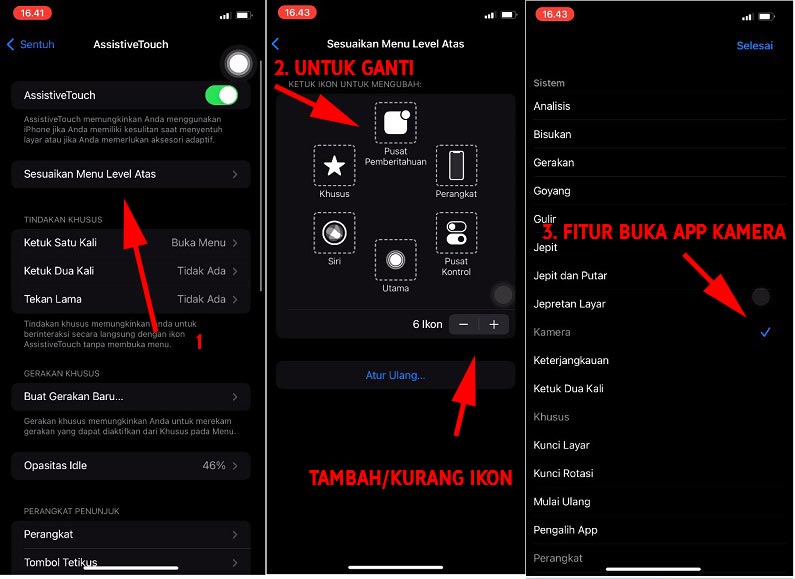 Mengatur menu assistivetouch iPhone ios -