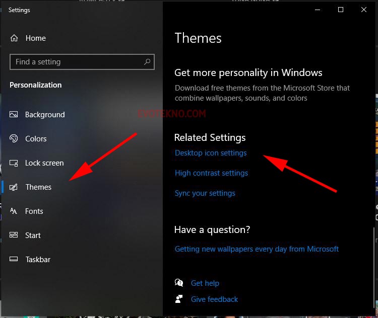 Windows Themes - Desktop icon settings