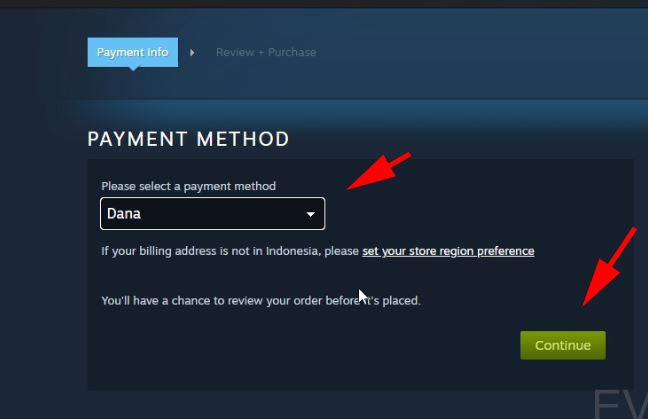 Payment Method Dana - Steam