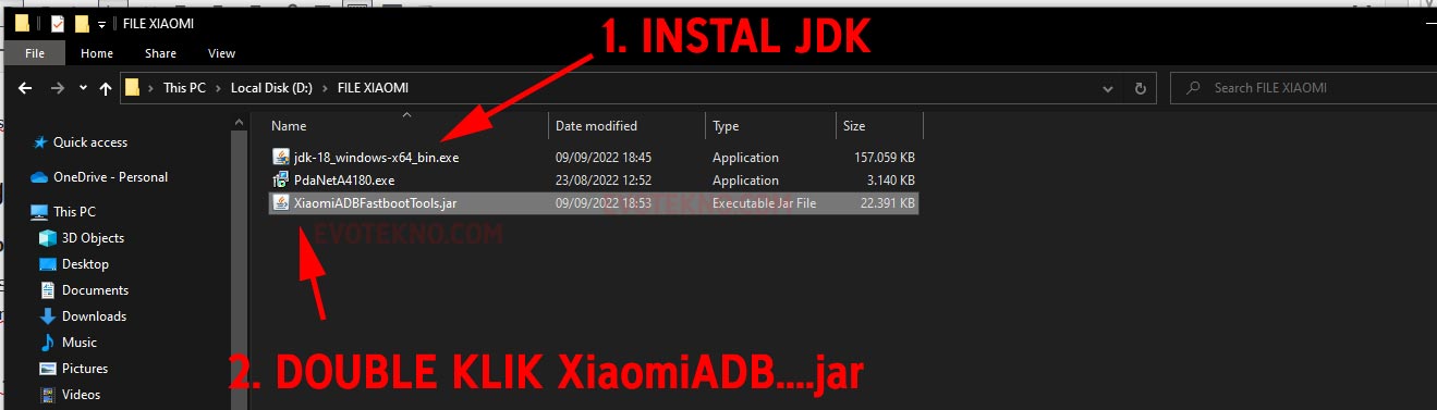 Instal JDK dan buka aplikasi Xiaomi ADB & Fastboot Tools